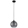 Светильник подвес 1*60Вт E27 черный/дымчатый шар капли 