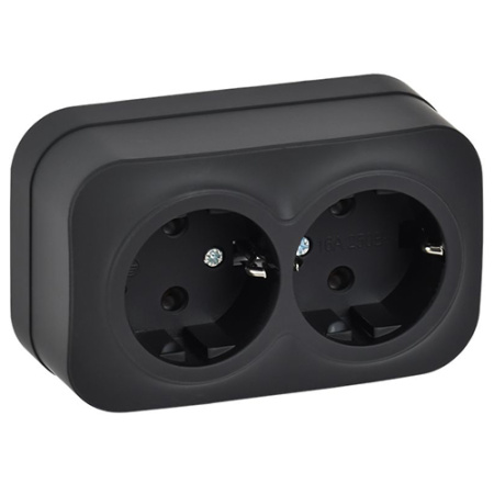 GLORY Роз. 2-я с з/к без з/ш о/у 16А РС22-3-ХЧм черн. м. IEK