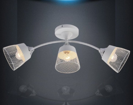 Светильник потолочный (люстра) 3*60Вт E27 белый/хром