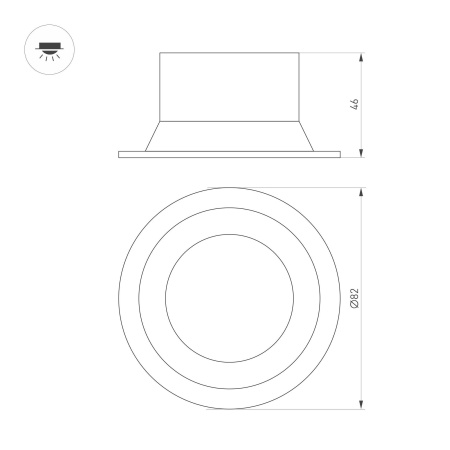 Светильник MS-BREEZE-BUILT-R82-9W Day4000 (WH, 85 deg, 230V) (Arlight, IP20 Металл, 3 года)