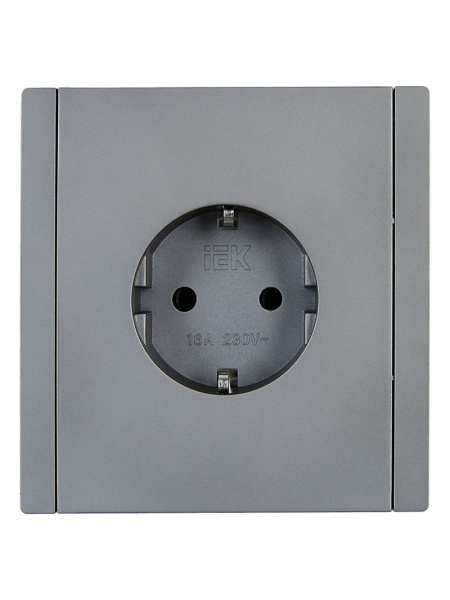 Фортепиано сталь розетка скрытая 1-мест заземление шторки IP20 