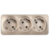 Глори шампань розетка открытая 3-мест заземление IP20 