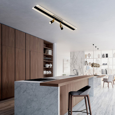 Светильник настенно-потолочный свд 40Вт 3000-6000К лм прямоугольник золото/черный  LED4U 2 поворот.п