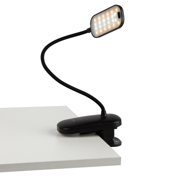 Светильник настольный свд 6Вт 3000-6500К лм черный прищепка диммер аккумулятор ЭРА управление жестом