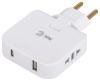 Разветвитель 2-мест 10А 2*USB белый прямоугольник  ЭРА (А+С) поворотный, для вилок: А,С,F