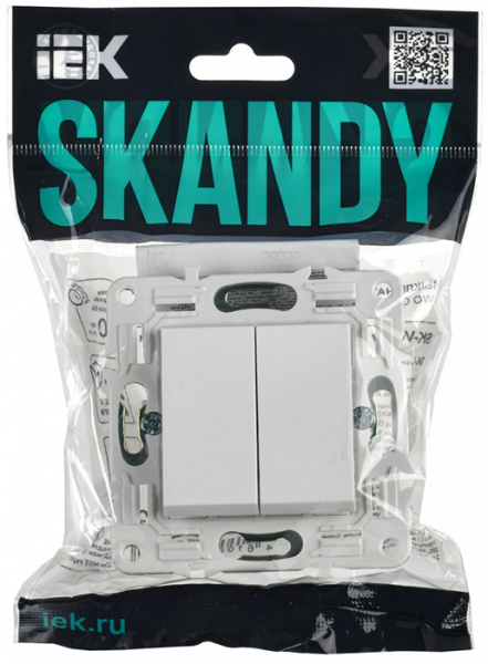 Сканди арктический белый выключатель 2кл скрытая 10А IP20