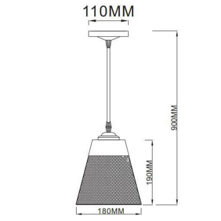 Светильник подвес 1*60Вт E27 золото/черный конус сетка Лофт