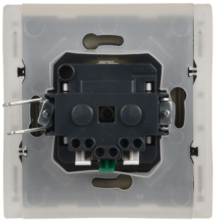 Фортепиано ваниль розетка скрытая 1-мест заземление с крышкой шторки IP44 