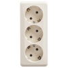 Этюд кремовый розетка открытая 3-мест заземление IP20 