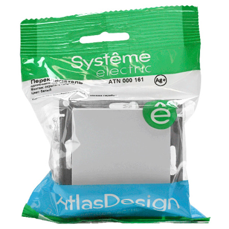 AtlasDesign белый переключатель 1кл скрытая 10А IP20 