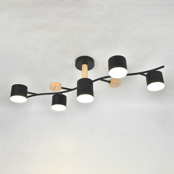 купить Светильник потолочный (люстра) 5*15Вт GX53 белый/дерево  в Иванове Светильник потолочный (люстра) 5*15Вт GX53 белый/дерево