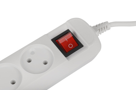 купить Удлинитель 3-мест 5м ПВС 2*0,75 белый выкл PlexUp   в Иванове Удлинитель 3-мест 5м ПВС 2*0,75 белый выкл PlexUp