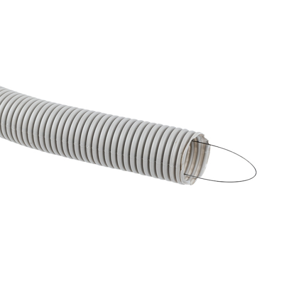 купить Труба гофра 40мм ПВХ 15м серый EKF с протяжкой  в Иванове Труба гофра 40мм ПВХ 15м серый EKF с протяжкой