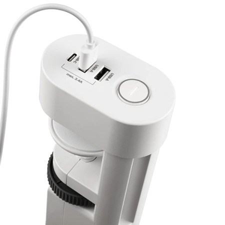 Удлинитель 3-мест 1,5м ПВС 3*1 белый выкл 3*USB Jazzway  струбцина