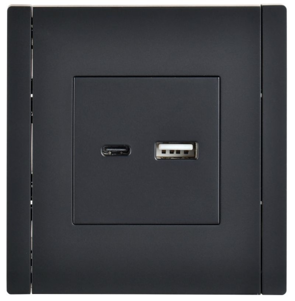 Фортепиано черный механизм USB A+C скрытая 2-ая 18Вт