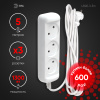 Удлинитель 2-мест 5м ПВС 3*1 белый ЭРА  Greenline
