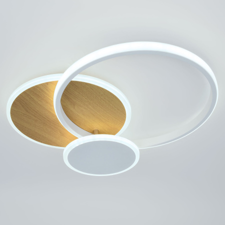 Светильник потолочный (люстра) свд 60Вт 3000К-6500К 4900лм белый/золото пульт