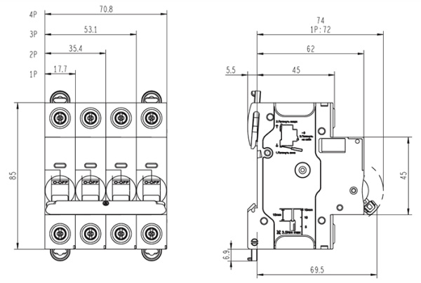 Автомат 4Р 25А C 6кА S9FN Systeme Electric Systeme9 