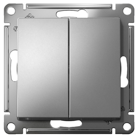 AtlasDesign переключатель скрытая сталь 2кл 10А IP20 