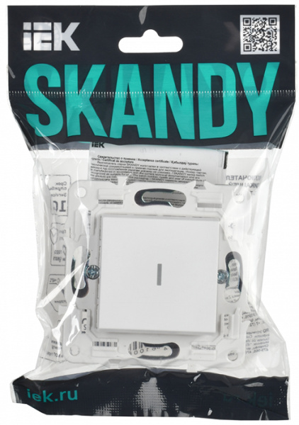 SKANDY Выключ. 1-кл. с инд. 10А SK-V07W арк. бел. IEK