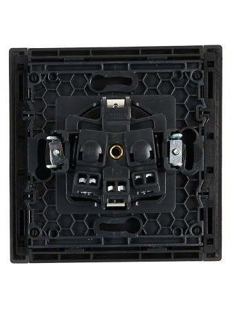 Фортепиано серый розетка скрытая 1-мест заземление шторки IP20 винтовое крепление