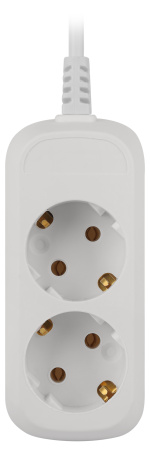 Удлинитель 2-мест 1,5м ПВС 3*0,75 белый PlexUp  