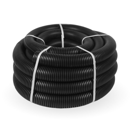 купить Труба гофра 63мм ПНД 15м тяжелая черный ПРОМРУКАВ с протяжкой  в Иванове Труба гофра 63мм ПНД 15м тяжелая черный ПРОМРУКАВ с протяжкой