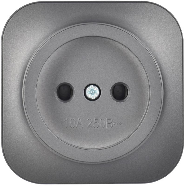 Глори сталь розетка открытая 1-мест IP20