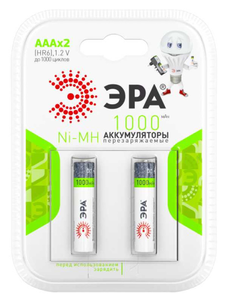 купить Аккумулятор AAA(мизинчик) 1000mAh 1,2В BL2 ЭРА в Иванове Аккумулятор AAA(мизинчик) 1000mAh 1,2В BL2 ЭРА