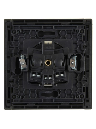 Фортепиано серый розетка скрытая 1-мест заземление IP20 винтовое крепление