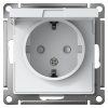 AtlasDesign белый розетка скрытая 1-мест заземление с крышкой шторки IP20 