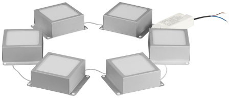 Светильник даунлайт свд 36Вт 4000К 3420лм квадрат металлик встраиваемый ЭРА 6х грильято