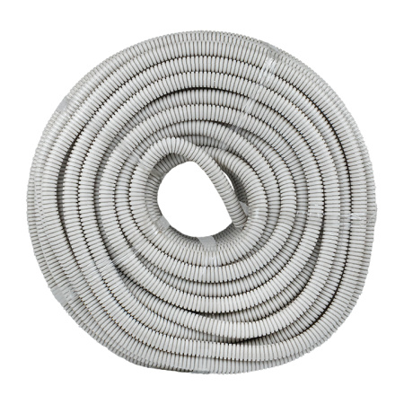 купить Труба гофра 16мм ПВХ белый с протяжкой EKF 100м в Иванове Труба гофра 16мм ПВХ белый с протяжкой EKF 100м