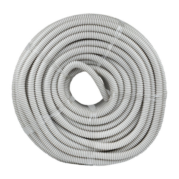 купить Труба гофра 16мм ПВХ белый с протяжкой EKF 100м в Иванове Труба гофра 16мм ПВХ белый с протяжкой EKF 100м