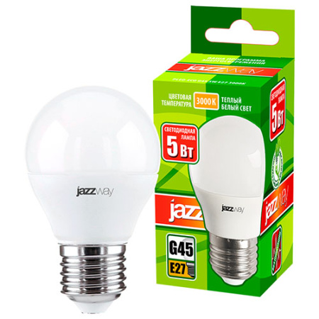 Лампа PLED- ECO-G45 5w E27 3000K 400Lm 230V/50Hz  Jazzway