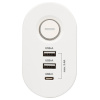 Удлинитель 3-мест 1,5м ПВС 3*1 белый выкл 3*USB Jazzway  струбцина
