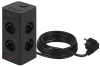 Фильтр сетевой 8-мест 1,5м ПВС 3*1 черный USB ЭРА Башня (2А+2С)