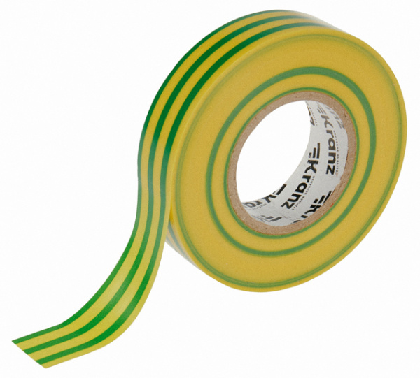 купить Изолента ПВХ 19мм*20м желто-зеленый Kranz  в Иванове Изолента ПВХ 19мм*20м желто-зеленый Kranz