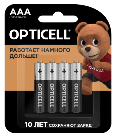 Батарейка AAA(мизинчик) алкалиновая BL4 Opticell Basic 