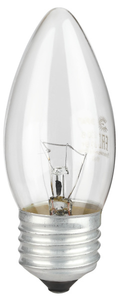 Лампа свеча накал Е27 60Вт 660лм прозрачная ЭРА