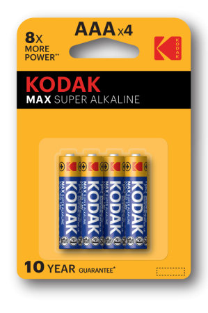 Батарейка AAA(мизинчик) алкалиновая BL4 Kodak Max 