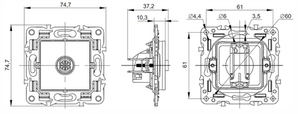 купить Сканди бежевый розетка TV оконечная скрытая 1-ая  в Иванове Сканди бежевый розетка TV оконечная скрытая 1-ая
